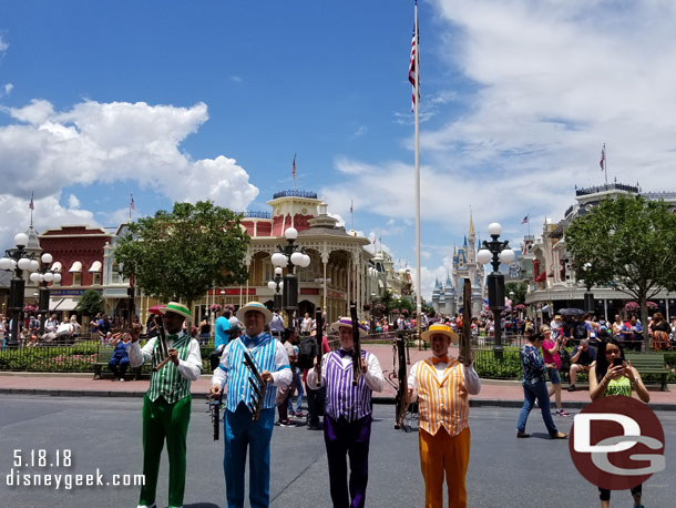 The Dapper Dans were performing so stopped to watch their set.