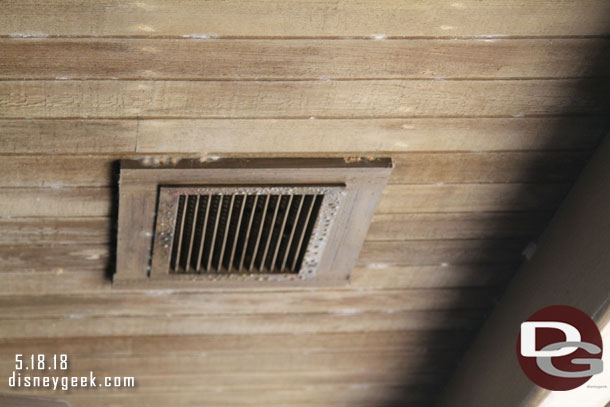 Something I had not noticed before. There are air conditioning vents overhead in the queue.  There was cold air coming out today.