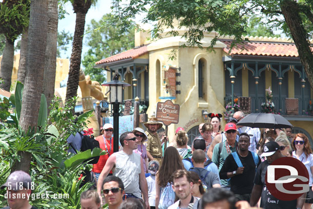 When I exited the line was even longer.  It was out near the carpets.  It seems this is a regular occurrence since there was a sign for a cast member to hold.  Seems to me they should do less FastPass+ per window so the line does not spill out of the queue regularly.