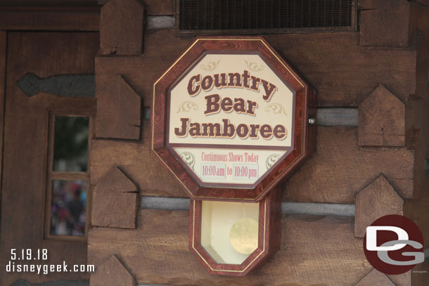 Thought about seeing the Country Bears but they do not open for another 15 minutes.