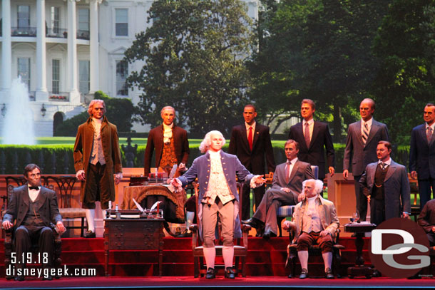 President Washington delivering his remarks.