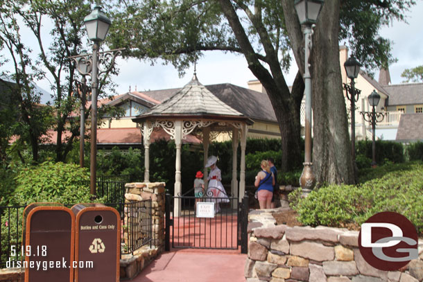 Mary Poppins greeting guests near Liberty Square.