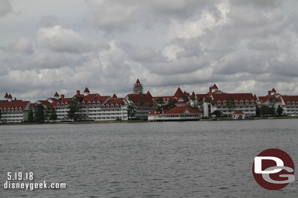 The Grand Floridian as we set off for Bay Lake.