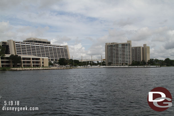 The Contemporary and Bay Lake Tower from Bay Lake.