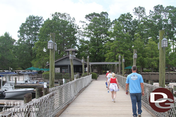 Arriving at Fort Wilderness, if you are curious it is about a 10 minute boat ride.