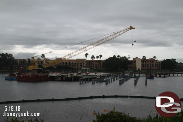 The future site of a Floating Bar and Grille in the center point of the lagoon.