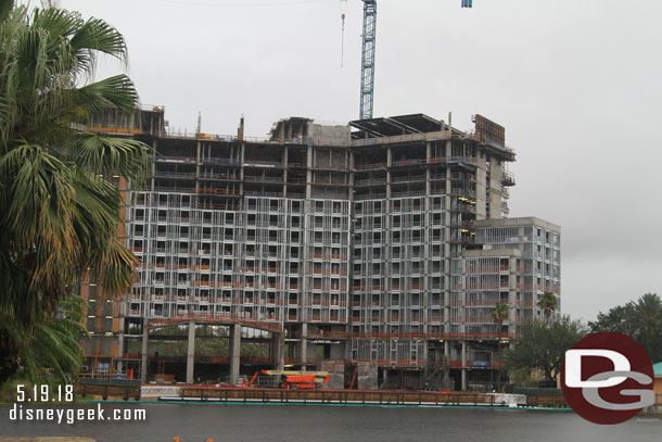 The new tower from this angle.  It appears the driveway will be on the second story and you will enter there.