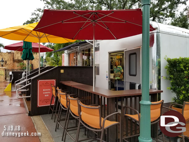 A trailer serving as a Banana Cabana Bar