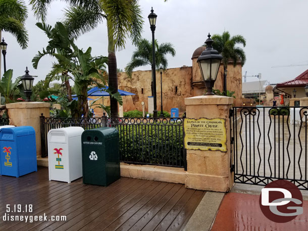 The pool area is still accessible to resort guests.