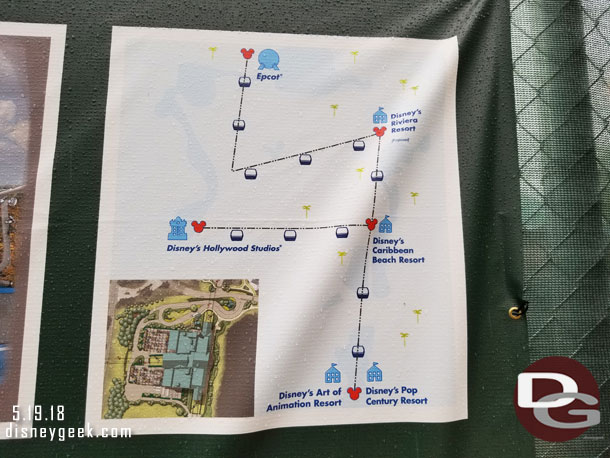 A map of the Skyliner system that is slated to open next year.