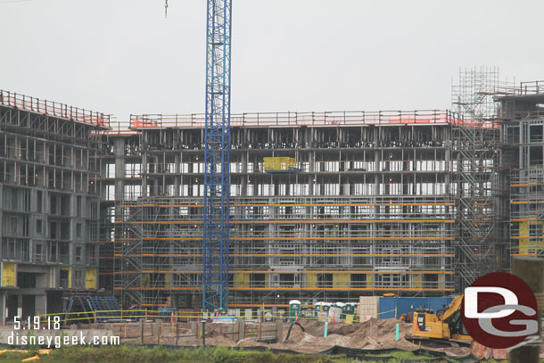 On this project traditional scaffolding is being used (unlike Coronado Springs)