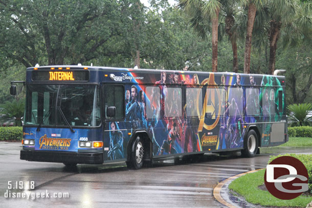 Made our way to the Trinidad South bus stop.  An Avengers bus was on the internal route.