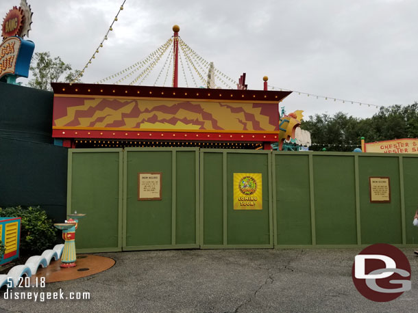 Donald's Dino-Bash is taking over Dinoland USA the end of the week.  Today a lot of walls up around the area.