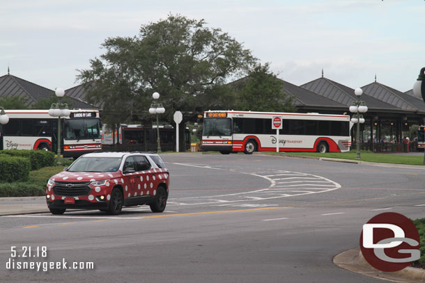 A Minnie Van leaving the bus area after a drop off.