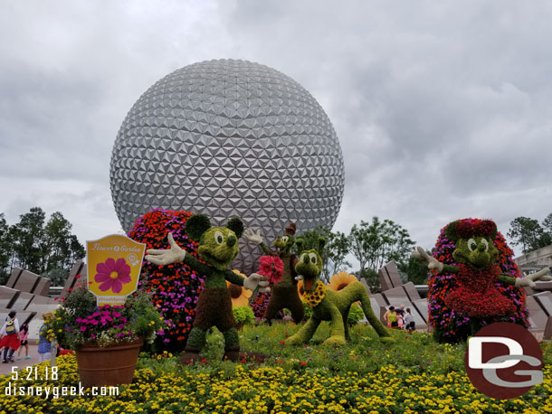 Finally made it into the park. Just short of 30 minutes from the Monorail entrance sign at the TTC to this point.  That is one Monorail ride, security and park entrance.