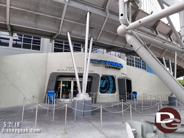 Last up on this side of Future World is Test Track, it was open with over an hour wait thanks to FastPass+ but the queue fits inside the building so it was quiet outside.