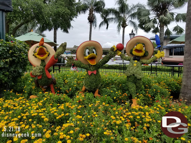 The Three Caballeros topiary