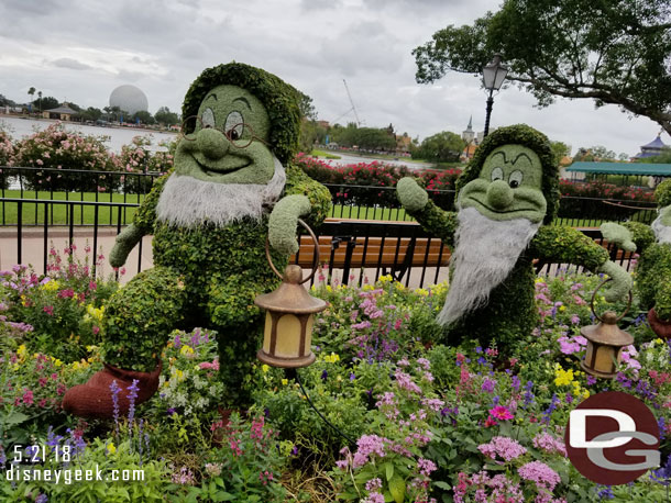 Doc & Grumpy topiaries