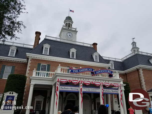 Next stop the American Adventure.