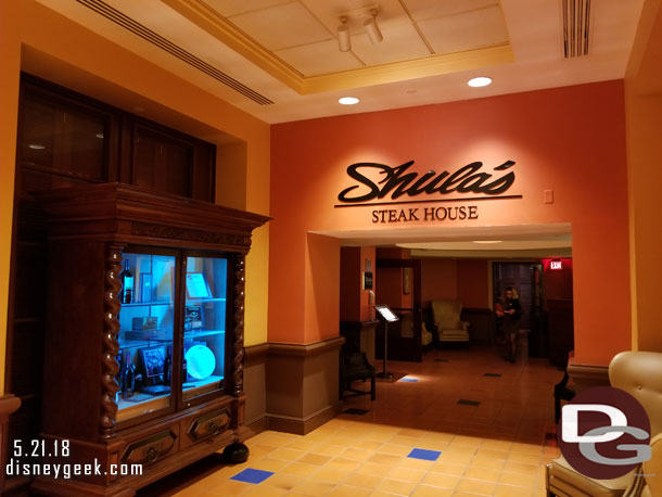 Dinner this evening at Shula's