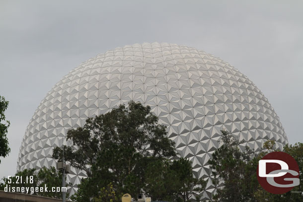 Looking back at Spaceship Earth.