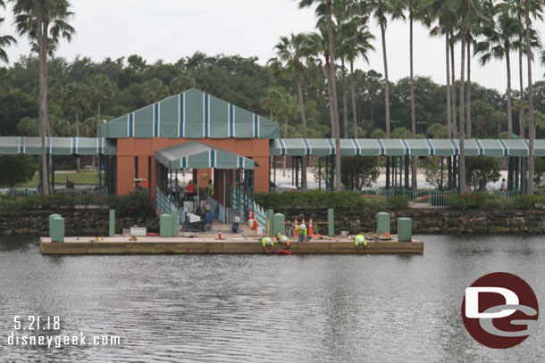 The Swan/Dolphin boat dock is being renovated.