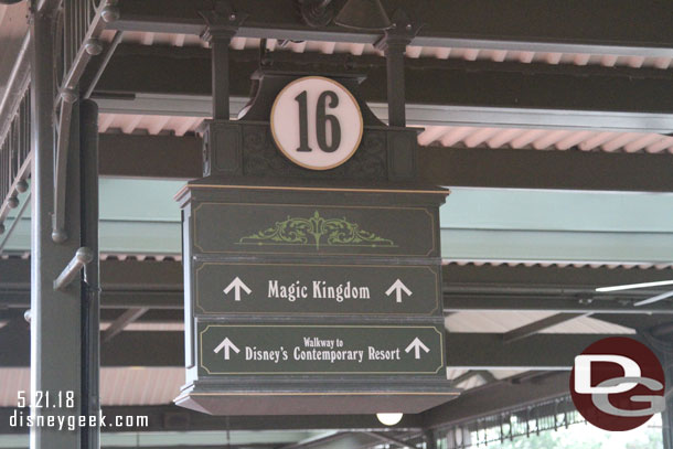 7:15pm arrived at the Magic Kingdom bus stop.. only 16 minutes after showing up at the Dolphin bus stop.  