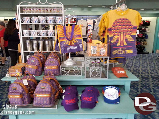 Some Epcot 35 merchandise is available.