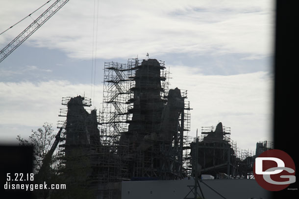 Passing by Disney's Hollywood Studios and the Star Wars: Galaxy's Edge peaks.