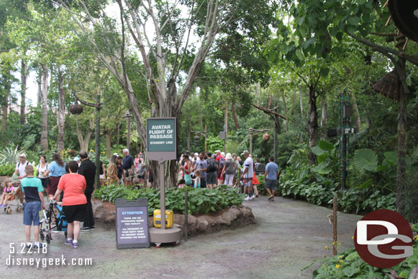 The Flight of Passage queue takes cuts through the valley/land.