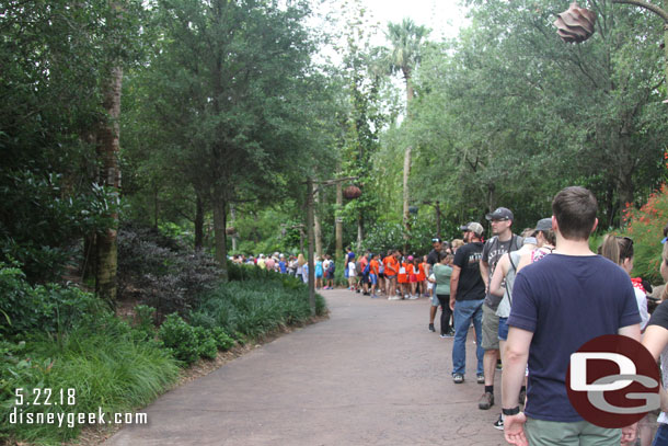 The stand by line for Flight of Passage stretched well outside Pandora.