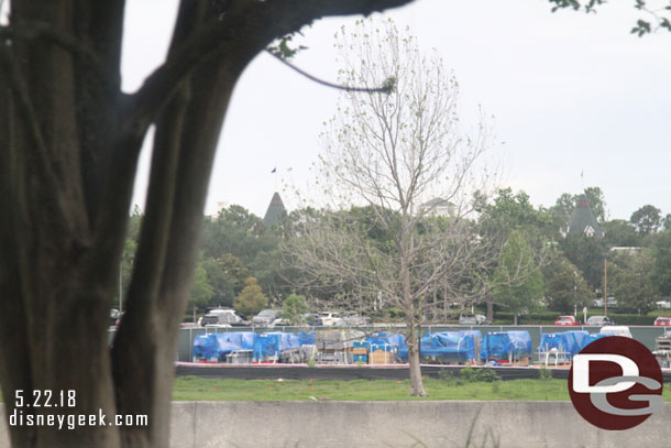 Passing by Disney Skyliner work along Buena Vista Drive.