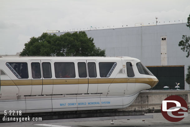 Our Monorail entering the park.