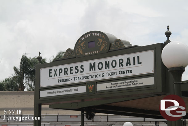 After a quick trip into the Magic Kingdom for dessert it was back to the Monorail at 2:25pm