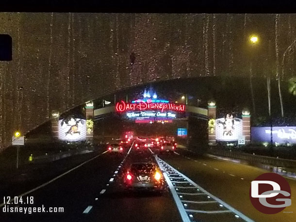 Arriving at Disney at 6:15am on a drizzly morning.
