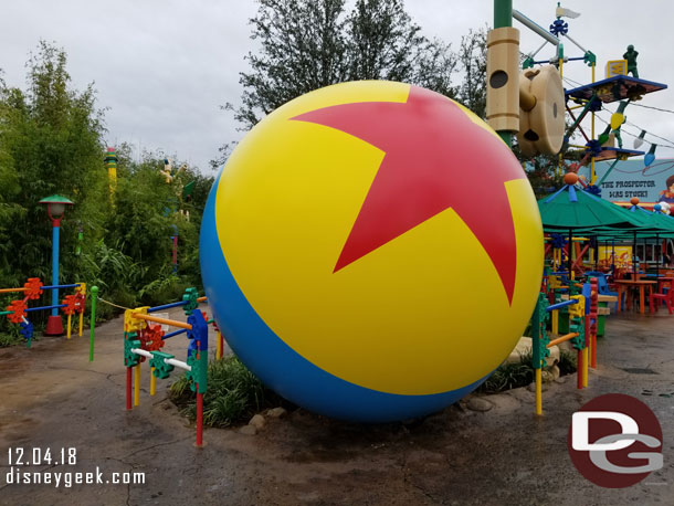 The Pixar Ball near the Toy Story exit.