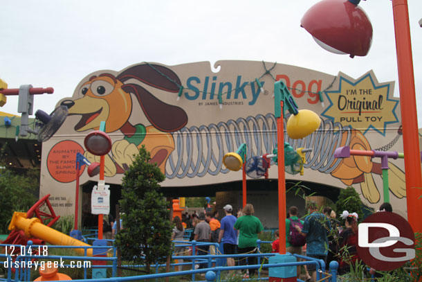 The Slinky Dog queue has some familiar graphics if you have been to the other Toy Story Lands.