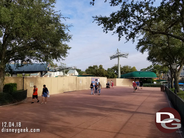 The construction walls are for the Disney Skyliner project.  As I reached this point I received a text that my room was ready.. the others were still on the boat so I continued on taking pictures.