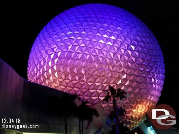 A couple classic Spaceship Earth pictures as I walked by.