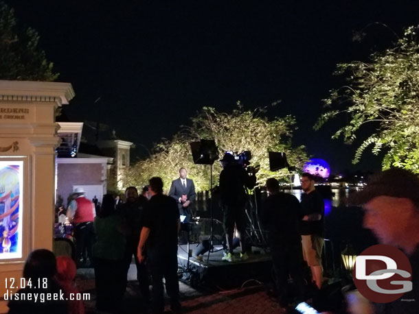 Tonight the Disney Parks Blog was webcasting the Candlelight.   Here they are preparing to go live.