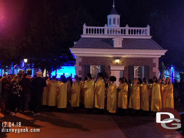 Time for the procession.  The choir is staged and ready to enter the area.