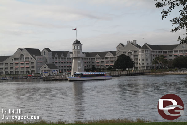 Looking across the lake at Disney's Yacht Club