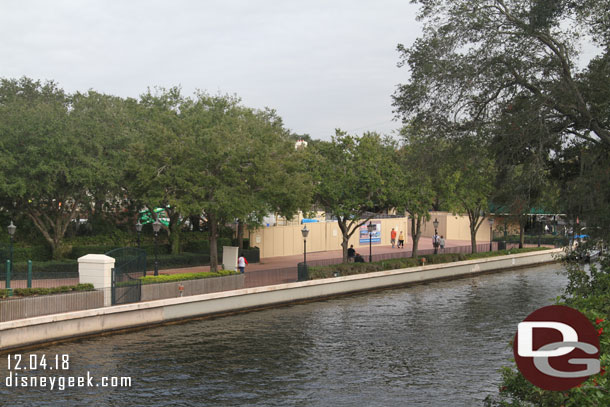 Toward the International Gateway you can see construction walls as you approach.