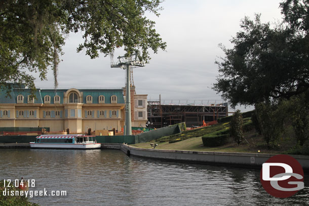 Continuing down the path you can get a glimpse of the Ratatouille show building taking shape.