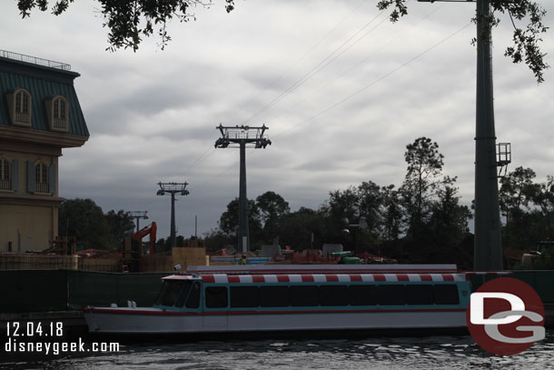 Looking across the channel at the path for the Skyliner.