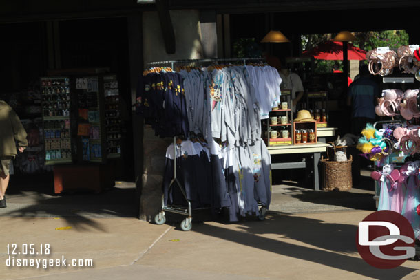 The temperatures are cool today so some extra sweatshirts are for sale as you walk toward the park.