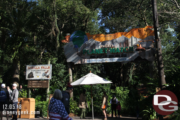 The entrance for the train is being used for the Wilderness Explorers program.