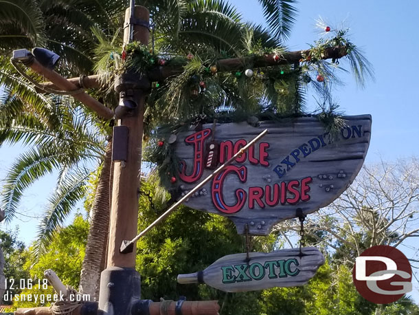 Used a FastPass+ for the Jingle Cruise.  No backup nor wait this morning for returns.