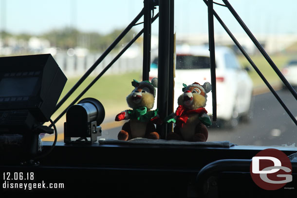 Our driver had a Christmas Chip and Dale on the dash.