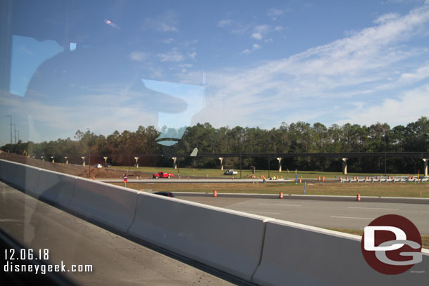 Still landscaping and shoulder work underway as we take the flyover.